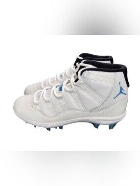 Jordan Kids' White & University Blue High-Top Cleats